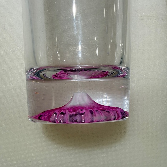 🥳🥳12OZ Clear Glass Cups, Set of 2, Pink/Blue Bottom - Picture 3 of 9